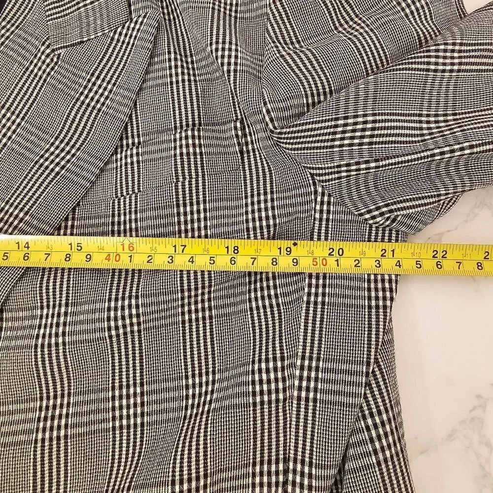 Liz Claiborne Vintage Oversized Classic‎ Doubled Breasted Blazer Plaid Women's 8